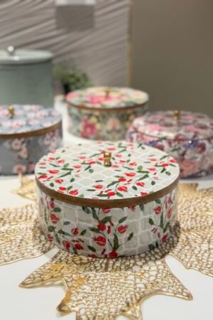 Pomegranate Bloom Wooden Roti Box