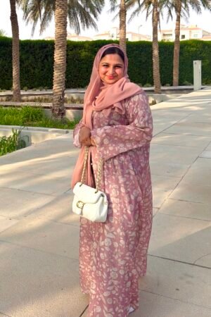 Pink Floral Abaya