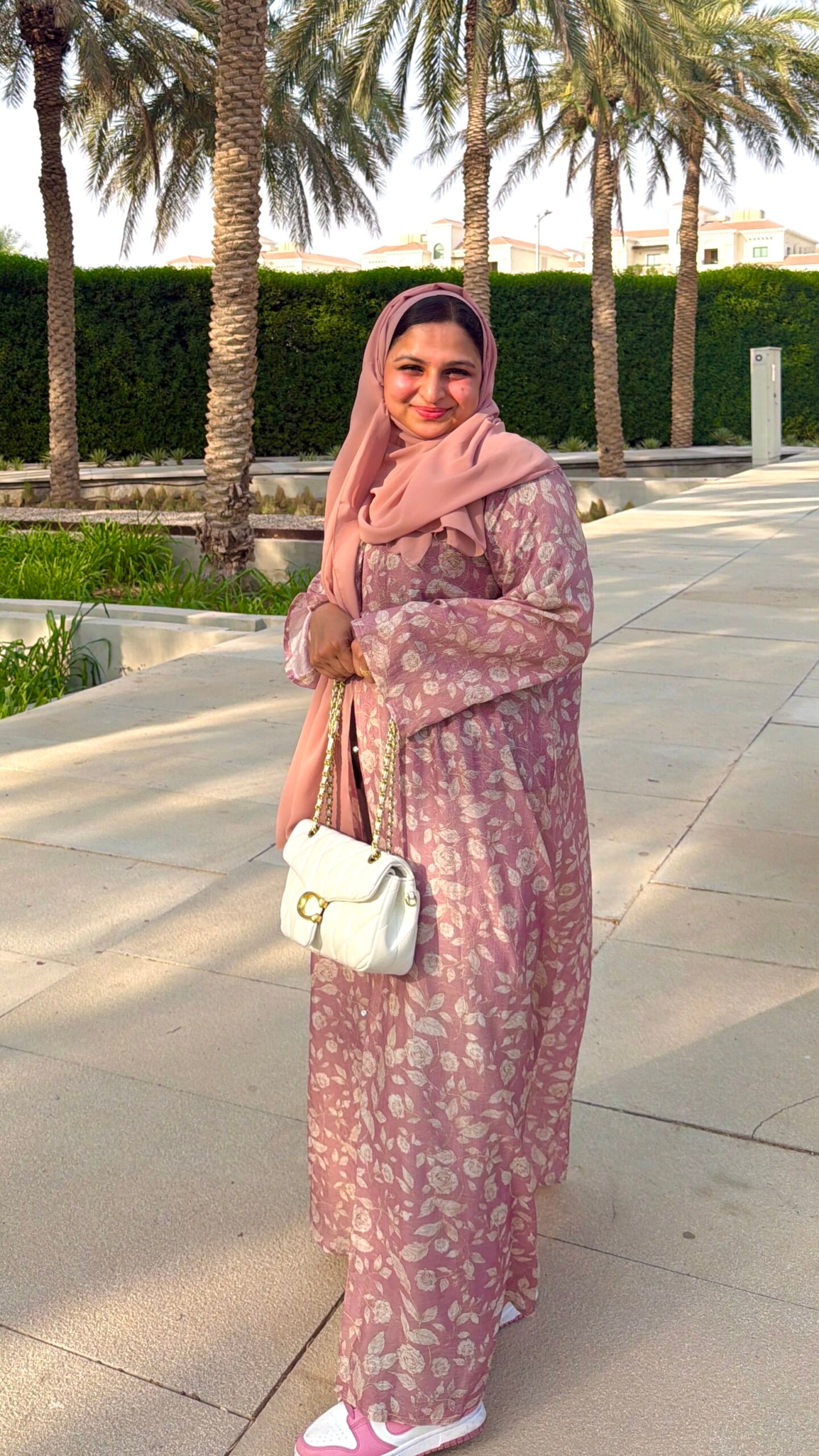 Pink Floral Abaya