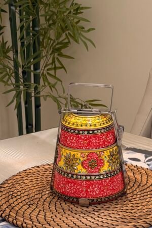 Rajwada (Red & Yellow) Three-Tier Tiffin box